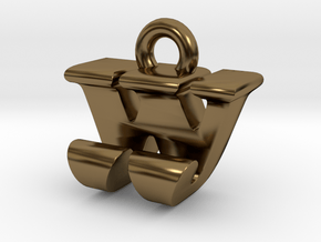 3D Monogram - WJF1 in Polished Bronze