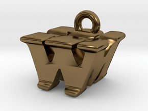 3D Monogram - WMF1 in Polished Bronze