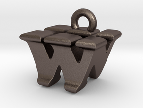 3D Monogram - WNF1 in Polished Bronzed Silver Steel