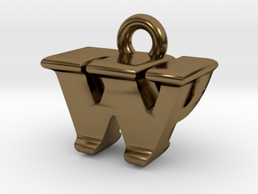 3D Monogram - WPF1 in Polished Bronze