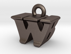 3D Monogram - WBF1 in Polished Bronzed Silver Steel