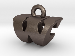 3D Monogram - WCF1 in Polished Bronzed Silver Steel