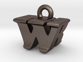 3D Monogram - WRF1 in Polished Bronzed Silver Steel