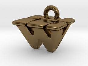 3D Monogram - WVF1 in Polished Bronze