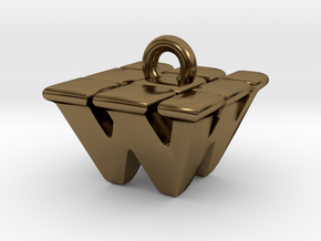 3D Monogram - WWF1 in Polished Bronze