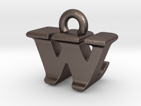 3D Monogram - WLF1 in Polished Bronzed Silver Steel