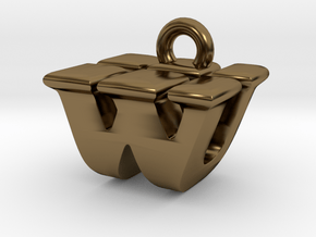 3D Monogram - WUF1 in Polished Bronze