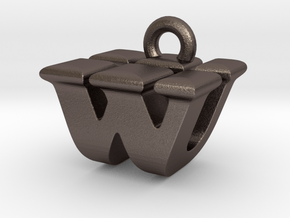 3D Monogram - WUF1 in Polished Bronzed Silver Steel