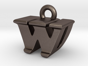 3D Monogram - WDF1 in Polished Bronzed Silver Steel