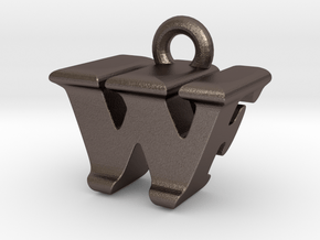 3D Monogram - WFF1 in Polished Bronzed Silver Steel