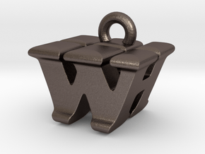 3D Monogram - WHF1 in Polished Bronzed Silver Steel