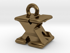 3D Monogram - XEF1 in Polished Bronze