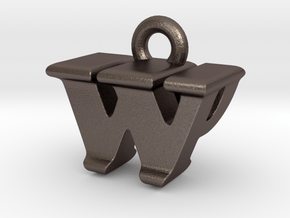 3D Monogram - WPF1 in Polished Bronzed Silver Steel