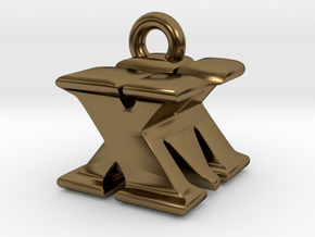 3D Monogram - XMF1 in Polished Bronze