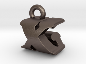 3D Monogram - XGF1 in Polished Bronzed Silver Steel