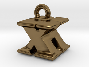 3D Monogram - XHF1 in Polished Bronze