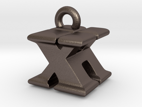 3D Monogram - XHF1 in Polished Bronzed Silver Steel