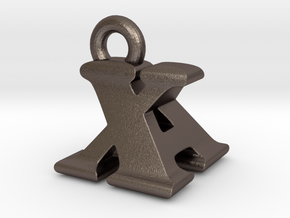 3D Monogram - XAF1 in Polished Bronzed Silver Steel