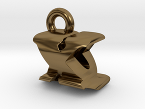 3D Monogram - XQF1 in Polished Bronze