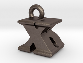 3D Monogram - XBF1 in Polished Bronzed Silver Steel