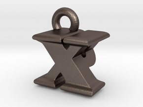 3D Monogram - XPF1 in Polished Bronzed Silver Steel