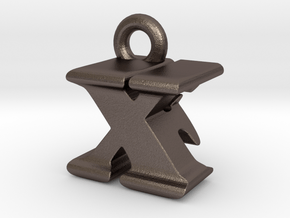 3D Monogram - XFF1 in Polished Bronzed Silver Steel