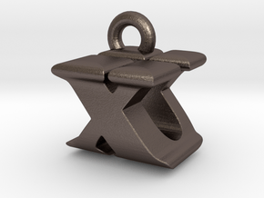 3D Monogram - XUF1 in Polished Bronzed Silver Steel