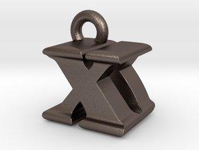3D Monogram - XDF1 in Polished Bronzed Silver Steel
