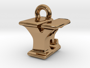 3D Monogram - YEF1 in Polished Brass