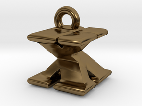 3D Monogram - XXF1 in Polished Bronze