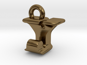 3D Monogram - YJF1 in Polished Bronze