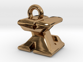 3D Monogram - XZF1 in Polished Brass