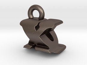 3D Monogram - XQF1 in Polished Bronzed Silver Steel