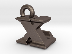 3D Monogram - XLF1 in Polished Bronzed Silver Steel