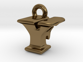 3D Monogram - YFF1 in Polished Bronze