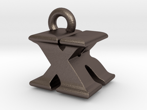 3D Monogram - XRF1 in Polished Bronzed Silver Steel