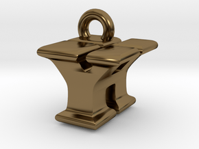 3D Monogram - YHF1 in Polished Bronze