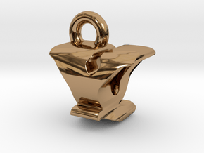 3D Monogram - YQF1 in Polished Brass
