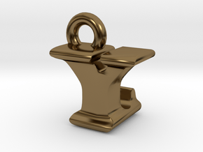 3D Monogram - YLF1 in Polished Bronze