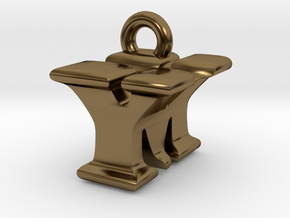 3D Monogram - YMF1 in Polished Bronze