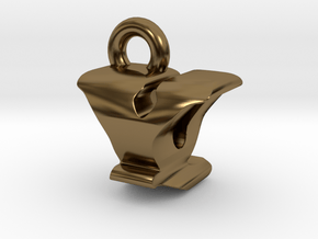 3D Monogram - YQF1 in Polished Bronze
