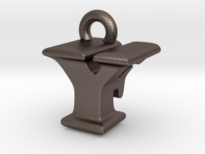 3D Monogram - YFF1 in Polished Bronzed Silver Steel