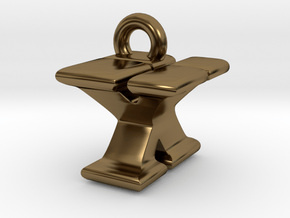 3D Monogram - YXF1 in Polished Bronze