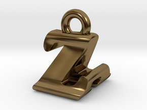 3D Monogram - ZAF1 in Polished Bronze