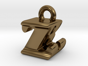 3D Monogram - ZBF1 in Polished Bronze