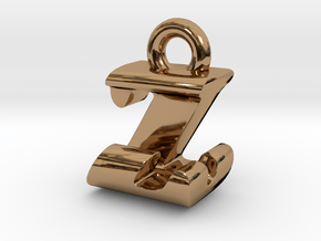 3D Monogram - ZJF1 in Polished Brass