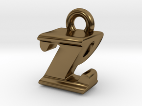 3D Monogram - ZPF1 in Polished Bronze