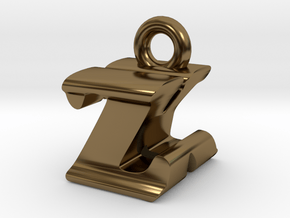 3D Monogram - ZKF1 in Polished Bronze