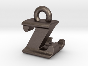 3D Monogram - ZLF1 in Polished Bronzed Silver Steel