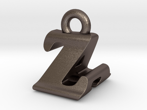 3D Monogram - ZAF1 in Polished Bronzed Silver Steel